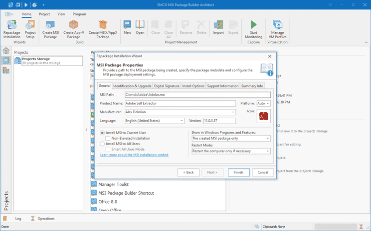 Package Generation Options