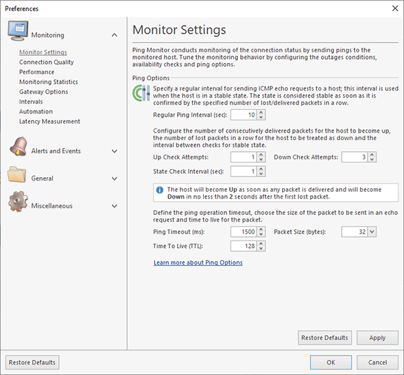 Monitor Settings