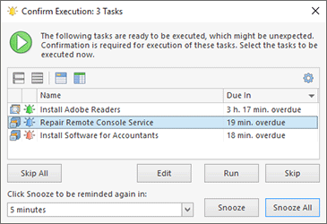 The Confirm Execution dialog